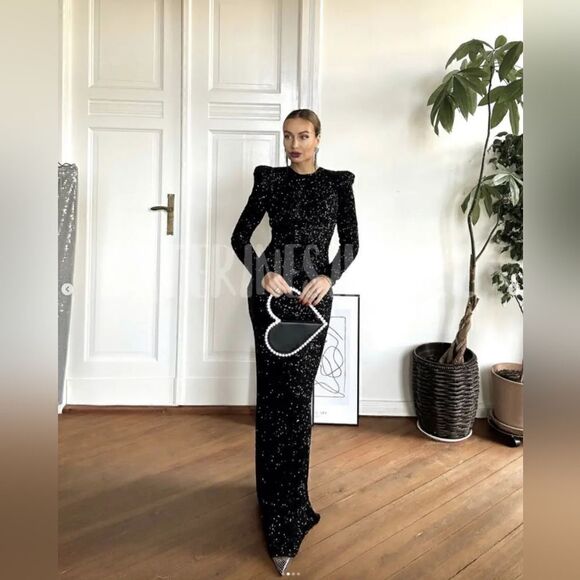 ZARA SHOULDER PAD SEQUIN DRESS - Picture 12 of 16